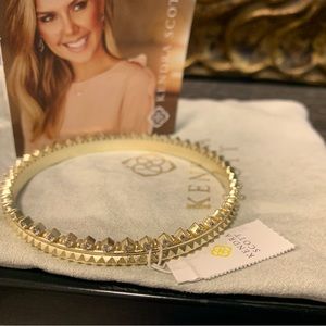 Kendra Scott “Mary Caroline Bangle Bracelet” Yellow Gold w/Crystals